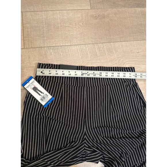 Hilary Radley Womens Black & White Striped Tummy Control Pants L NEW - Picture 4 of 8